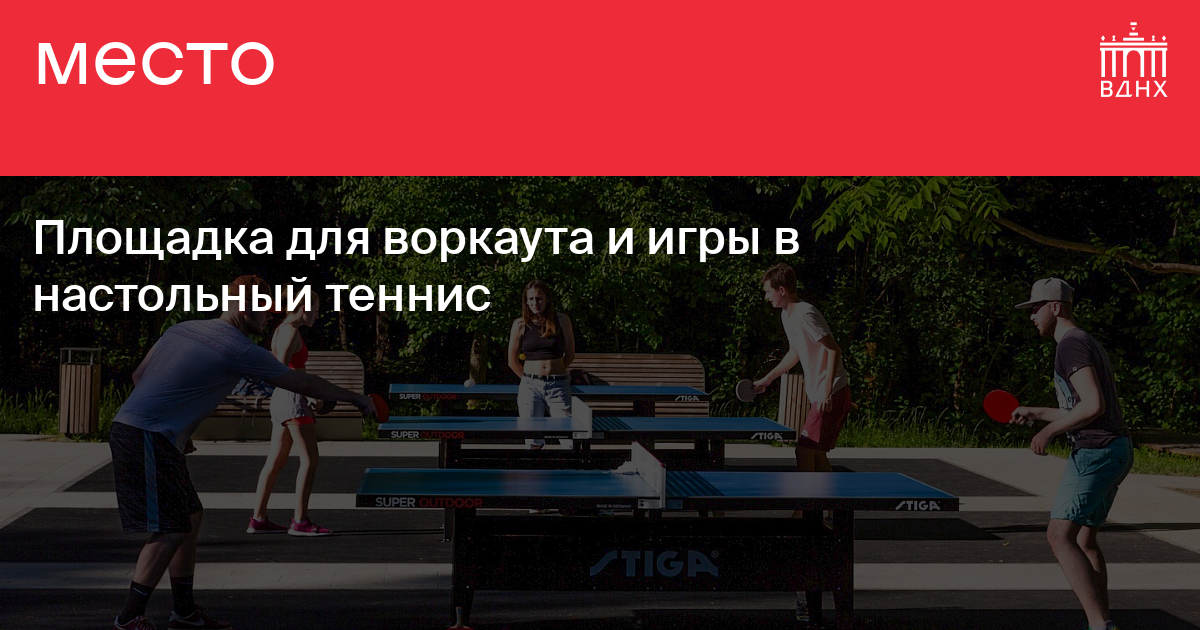 Площадка для воркаута и игры в настольный теннис на ВДНХ